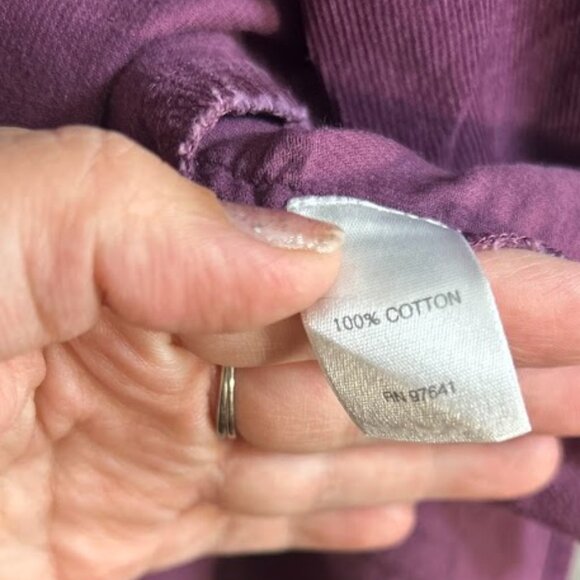 J.JILL Corduroy Plus Size Shirt 4X Plum Maroon Burgundy Button Front Collared - Picture 5 of 5